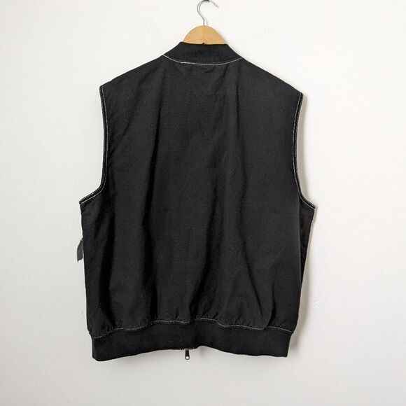 NWT BDG Urban Outfitters UO black canvas cotton contrast stitch work vest - Picture 6 of 7